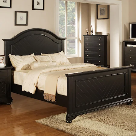 Classic Full Panel Bed with Plank Detail